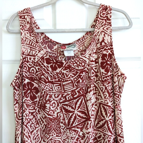 Vintage Hilo Hattie Hawaiian Original Hibiscus Textured Midi Dress - Picture 2 of 11